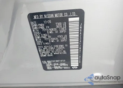 2021 Infiniti Qx80 Luxe из США, поврежденный, VIN JN8AZ2AF2M9719720